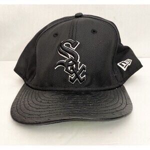 Chicago White Sox Hat Cap Size 8 New Era Black Embroidered MLB Baseball Leather